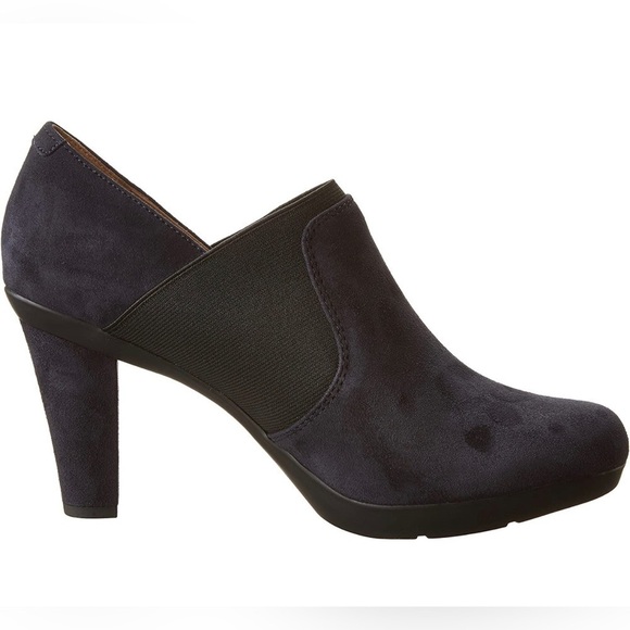 NEW Geox D Inspiration B Heeled Ankle Boots Shoeties in Navy Blue Suede Leather - Picture 7 of 16